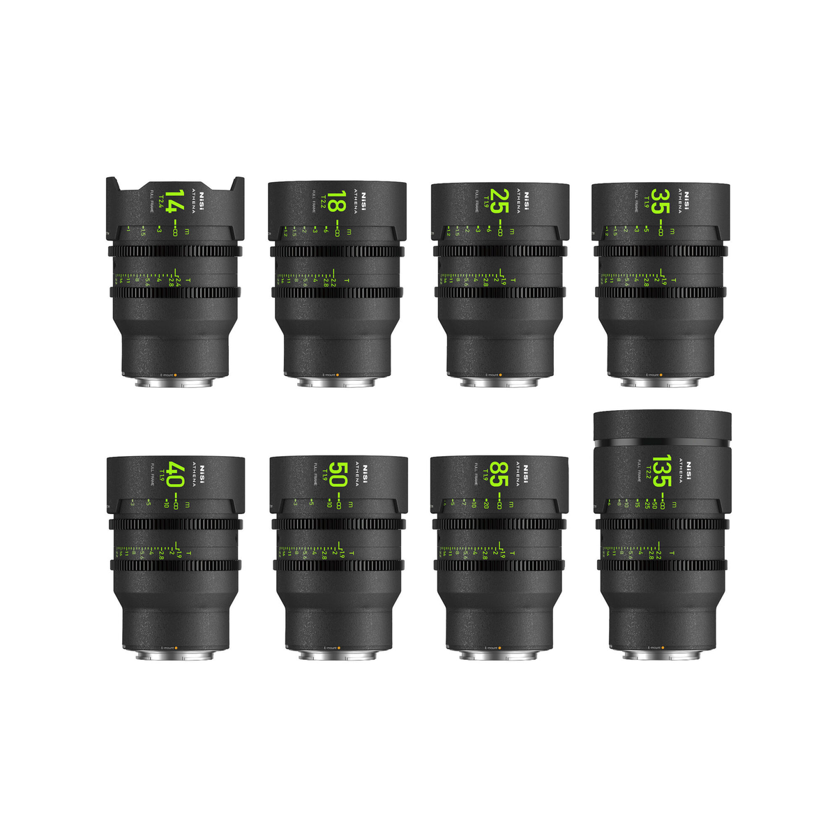 Nisi Master Lens Set E Mount With No Drop In Filter (14,18,25,35,50,85,135)