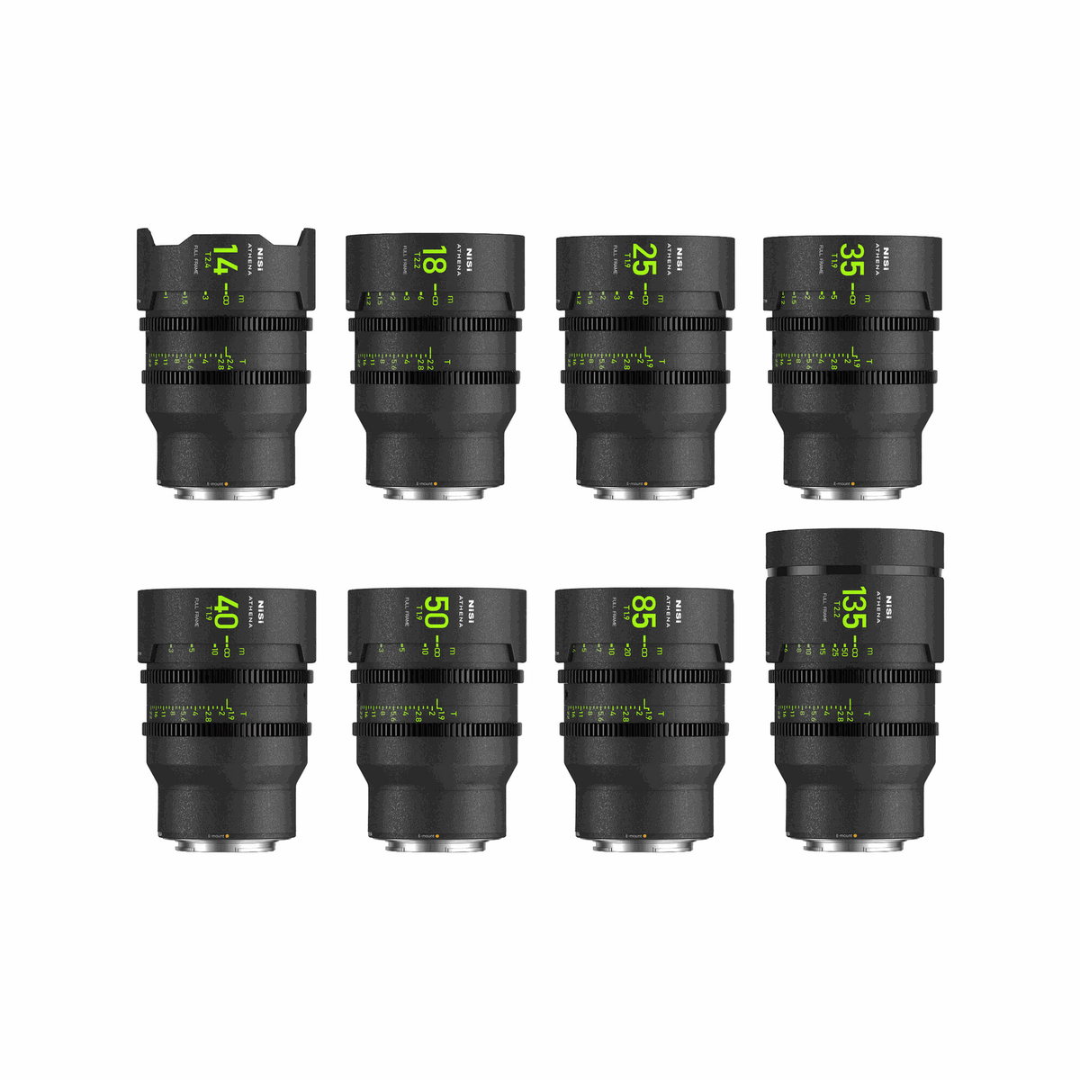 Nisi Master Lens Set E Mount With No Drop In Filter (14,18,25,35,50,85,135)
