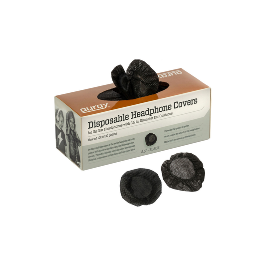 Auray Disposable On-Ear Headphone Covers (50 Pairs, Black)