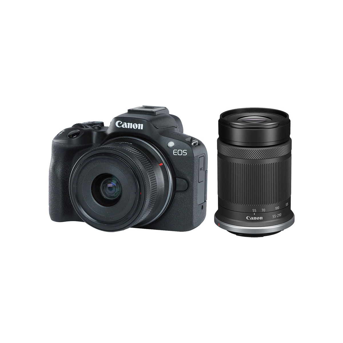 Canon EOS R50 Mirrorless Camera with 18-45mm and 55-210mm Lenses (Black)