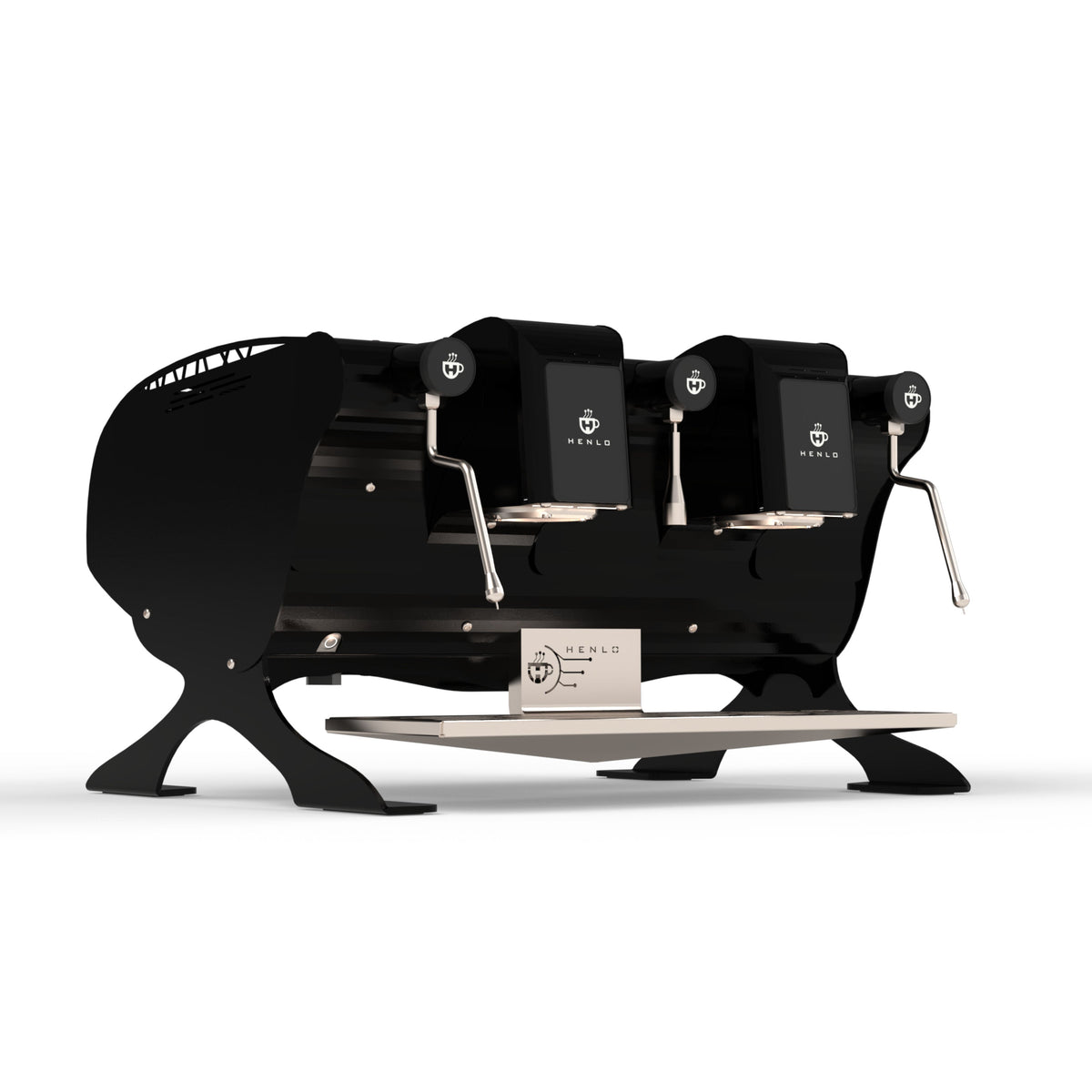 Henlo RS double group head espresso machine in black