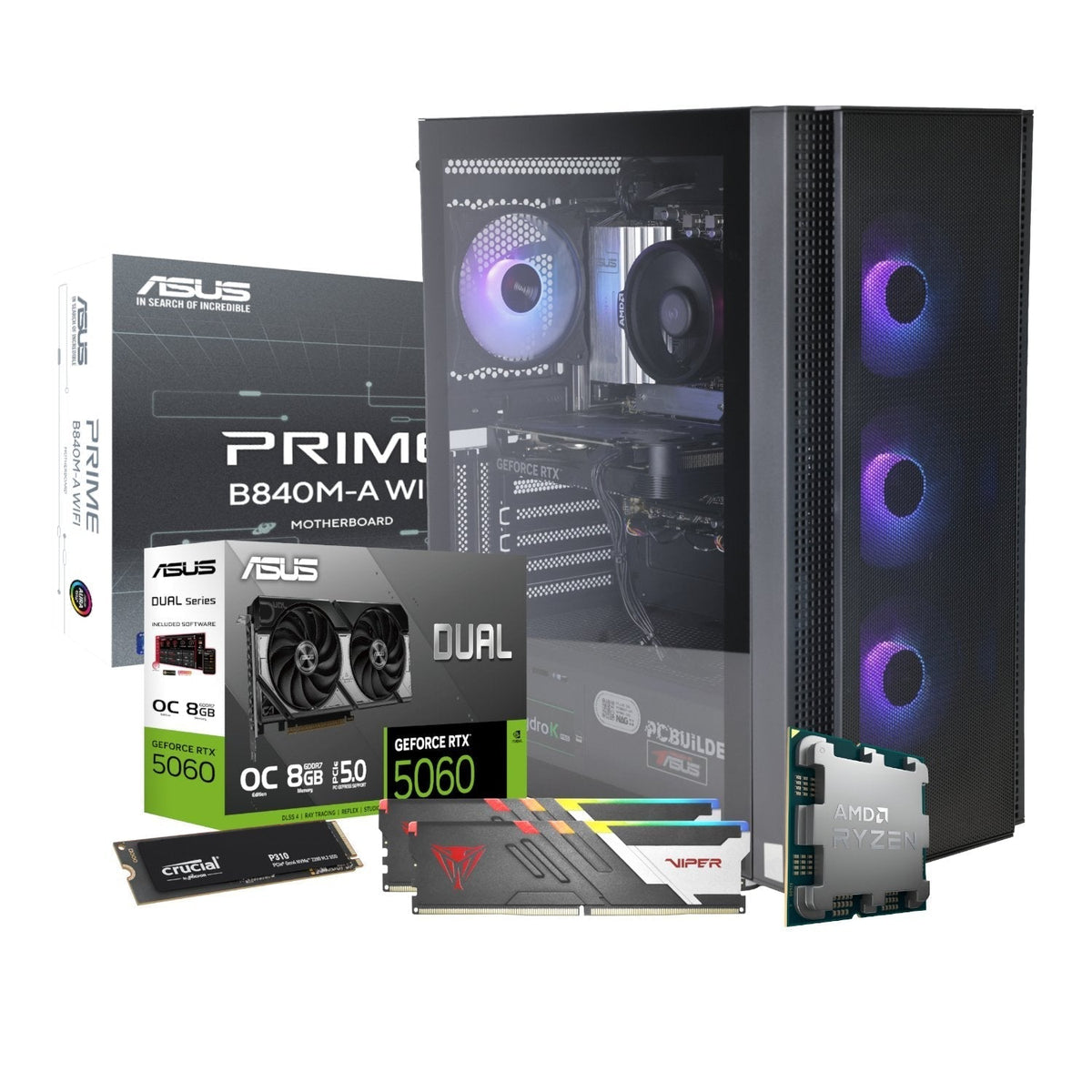 PCBuilder Ryzen 5 8400F OBLIVION Windows 11 Gaming PC