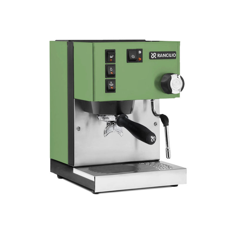 Rancilio Silvia V6 Espresso Machine Green Front Angle