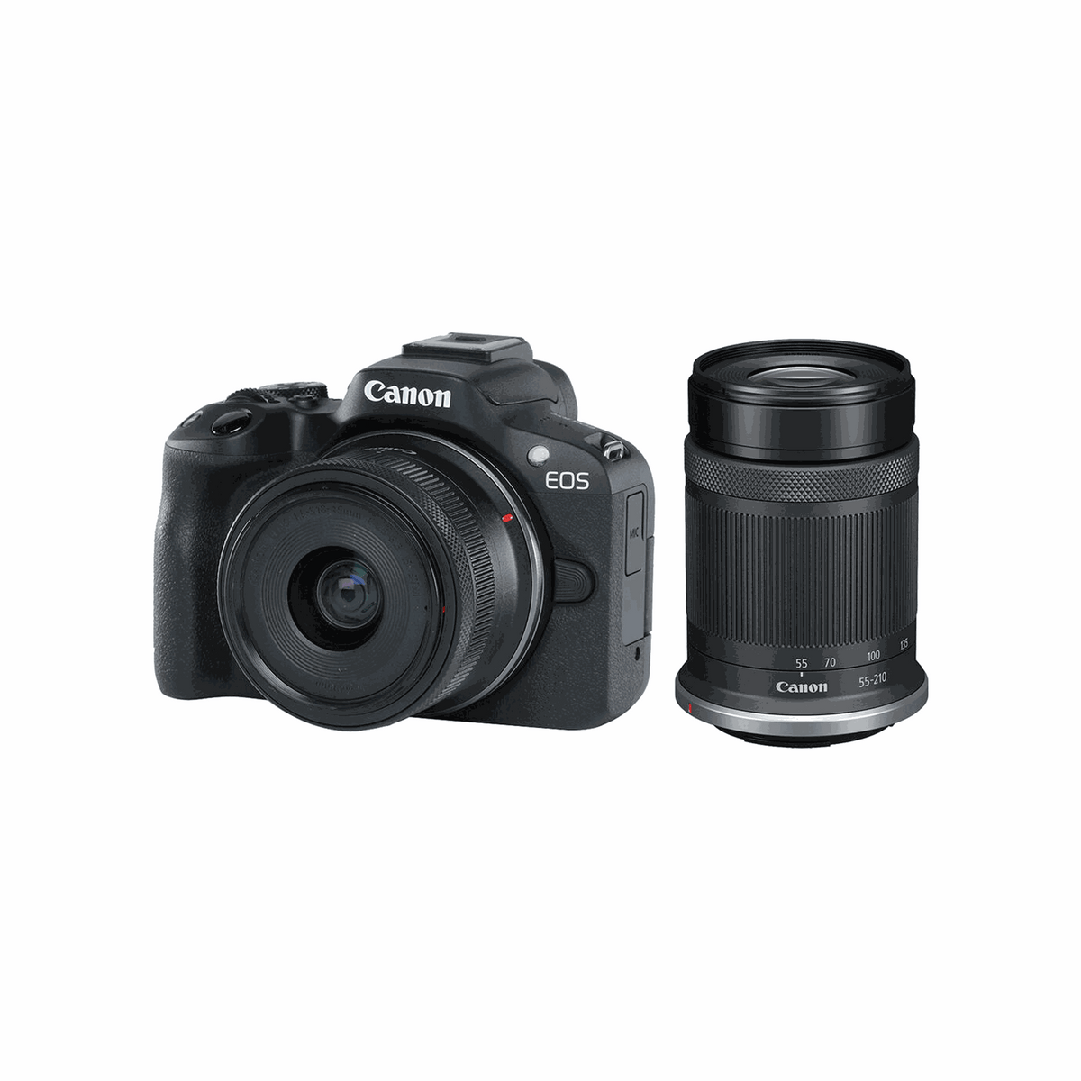Canon EOS R50 Mirrorless Camera with 18-45mm and 55-210mm Lenses (Black)