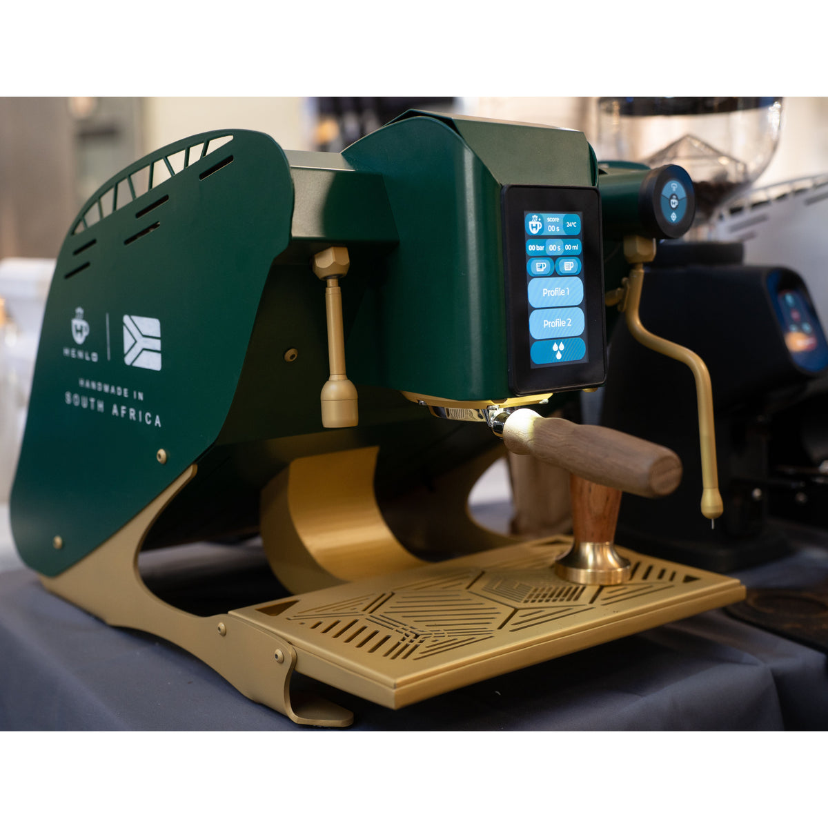 Henlo QS single group head commercial espresso machine in green